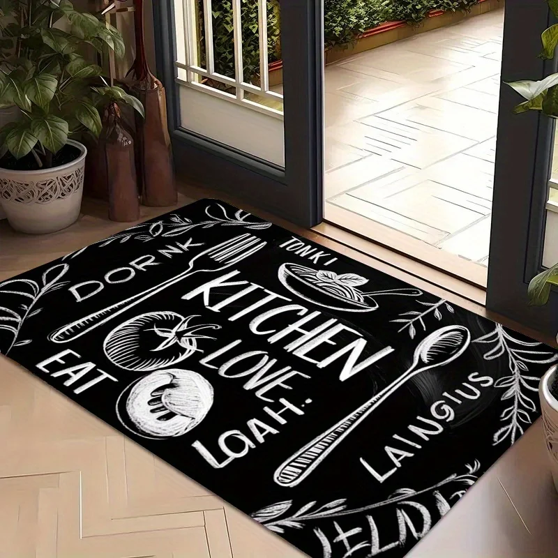 Welcome Dessert Cake Cookie Print Door Mat Non-Slip Indoor Kitchen Entryway Decor Floor Rug