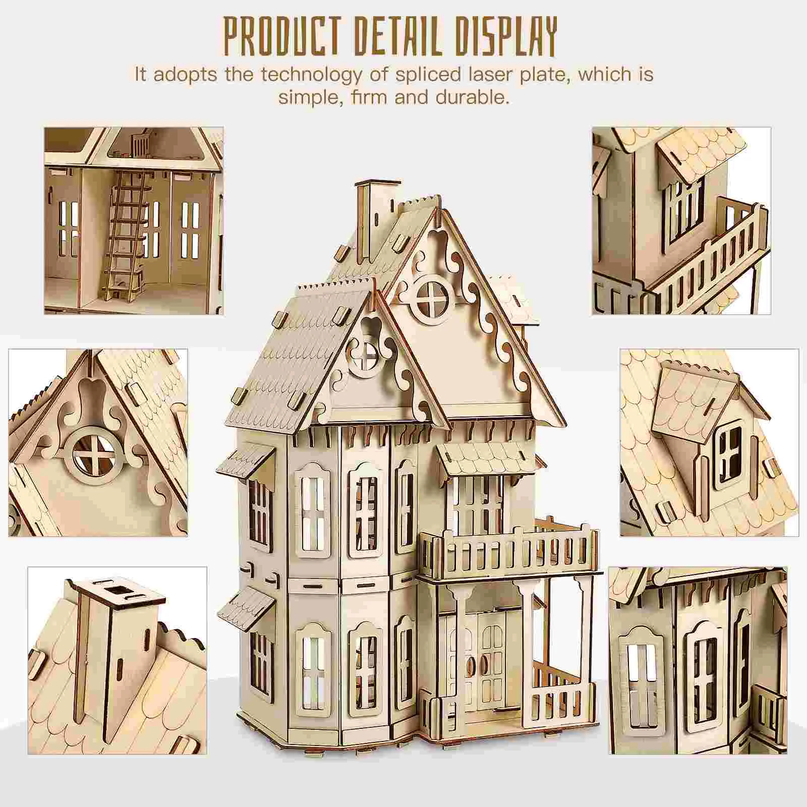 3 D Gothic Villa Puzzle Wooden 3d House For Adult Assembly Model Puzzles Adults