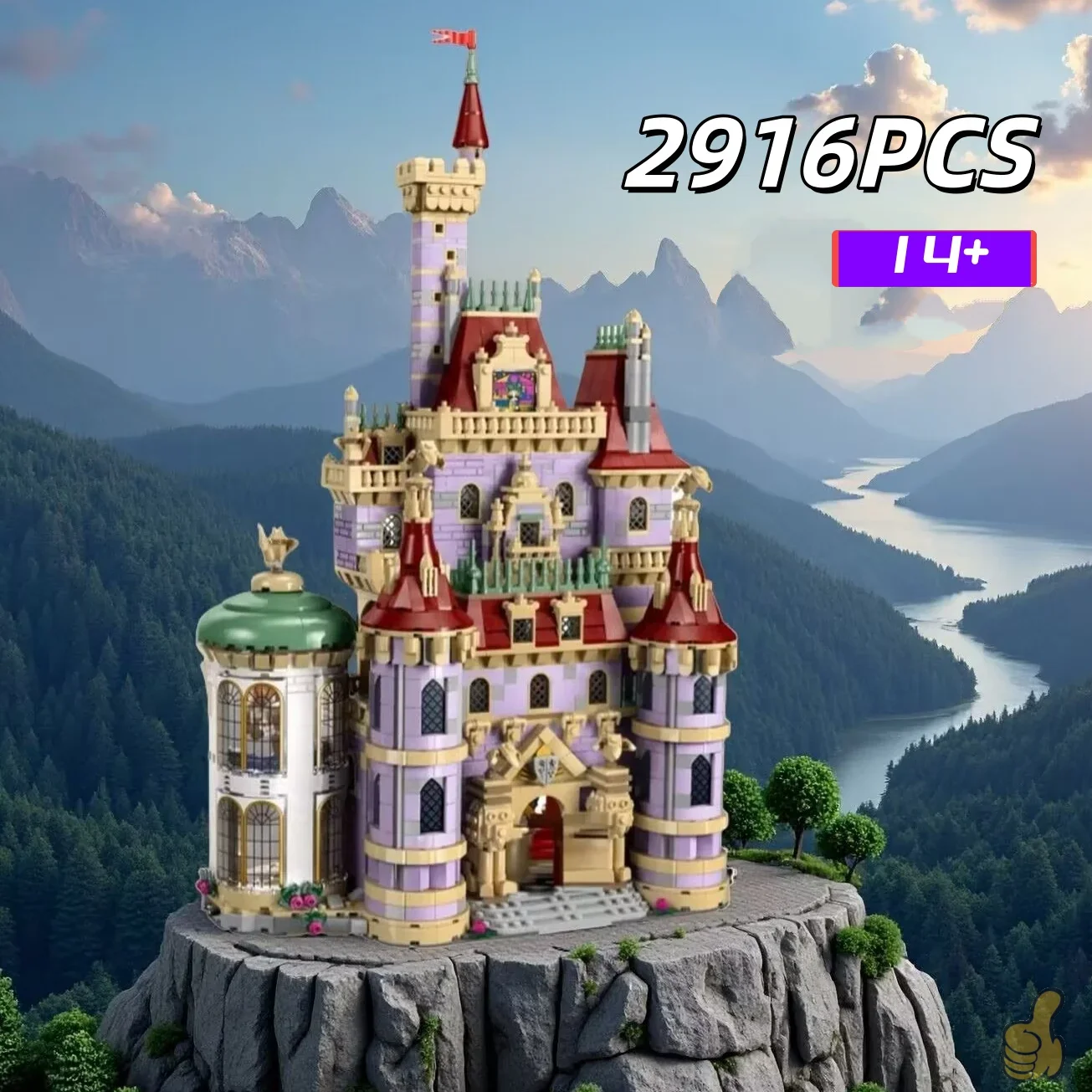 

In stock 43263 Beauty and The Beast Castle Assemble 2916PCS Brick-built Model Home Decor Figurines for Adults Gifts for Girls