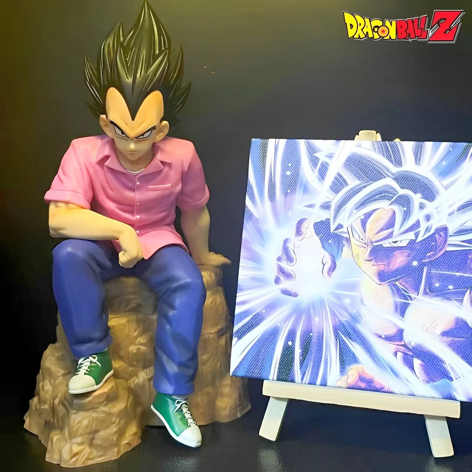 Dragon Ball 22cm figurka Vegeta Anime różowy swobodny styl Vegeta figurka kolekcja pcv posąg Ornament modele na prezent