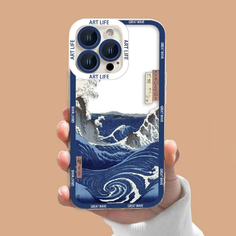 La Grande Onda di Kanagawa Cassa Del Telefono Trasparente Per REALME 6 7 7I 8 8I 9 9I 10 12 C75 C71 C67 C65 C63 C55 C53 C35 C33 C31 C30 Caso