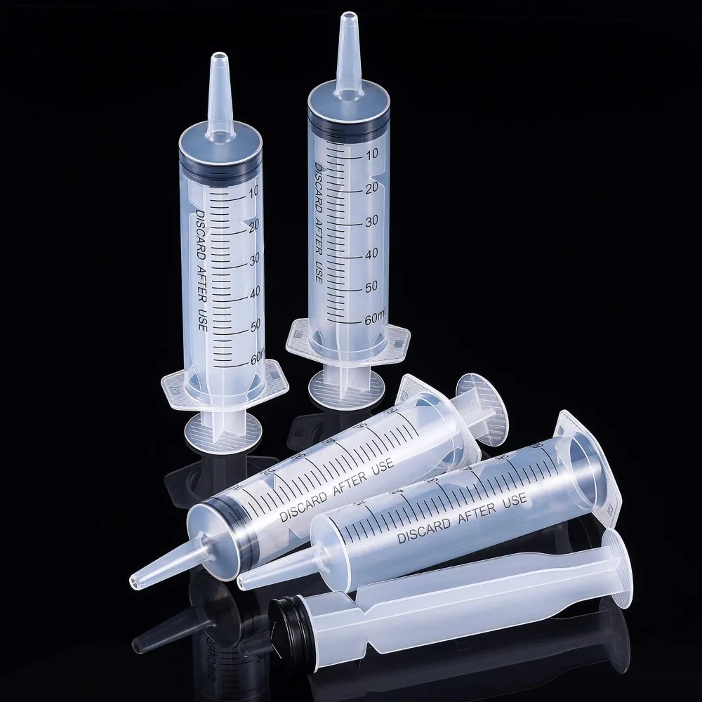 4 Pack Syringe Syringes Pump 20/60ml Large Plastic Syringe Measuring Syringe Tools Dispensing Multiple Uses Pet medicine feeder