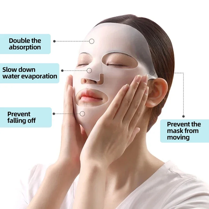 Masque facial en silicone 3D réutilisable, lifting du visage, raffermissant, hydratant, anti-déformable, soins de la peau