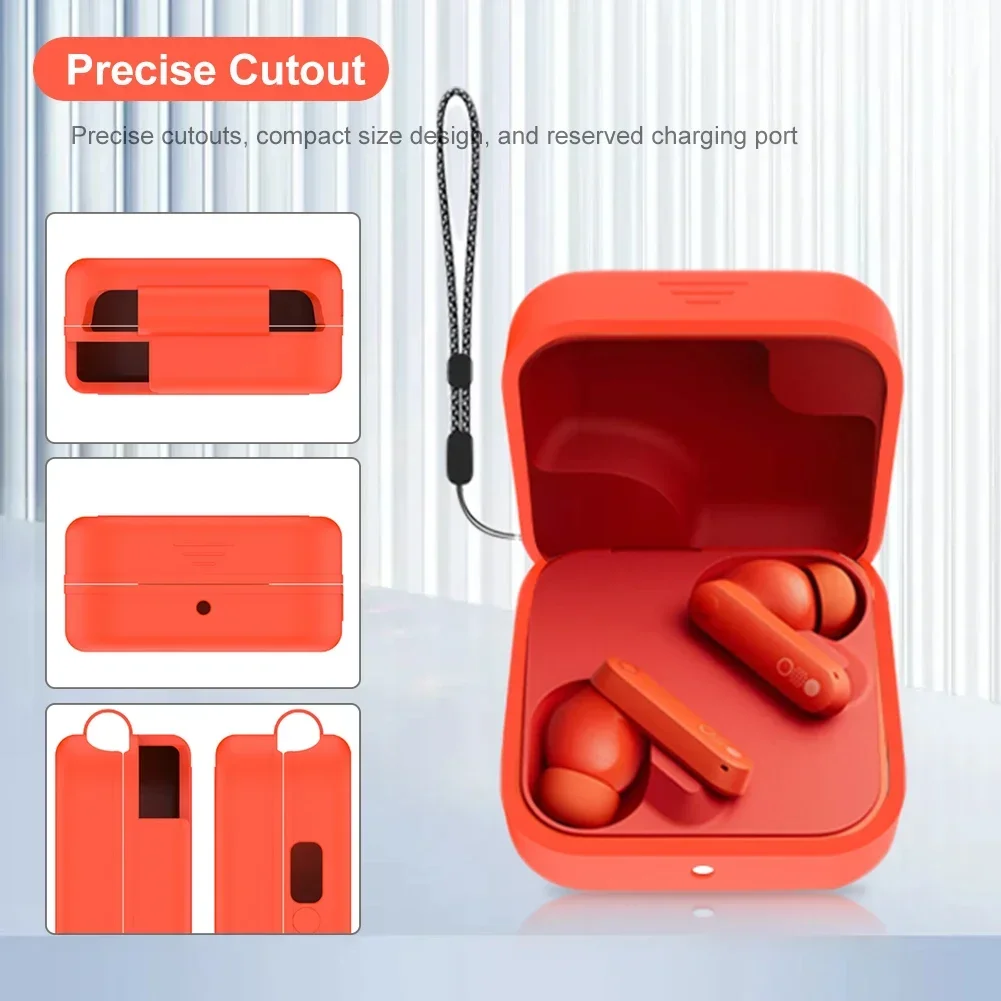 CoverJoy dla CMF Buds/Buds 2a Bezprzewodowe słuchawki douszne BT Silikonowe etui ochronne Odporne na zarysowania z osłoną ochronną na smyczy