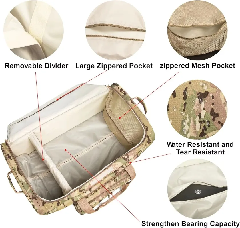 Large 120L Duffle Tactical Suitcase Mountain Land Outdoor Trolley with Wheel Sports Travel Luggage