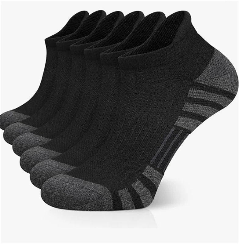 Calcetines atléticos de compresión para hombre, medias deportivas de malla transpirable que absorben la humedad, transpirables, informales, para correr, 6 pares