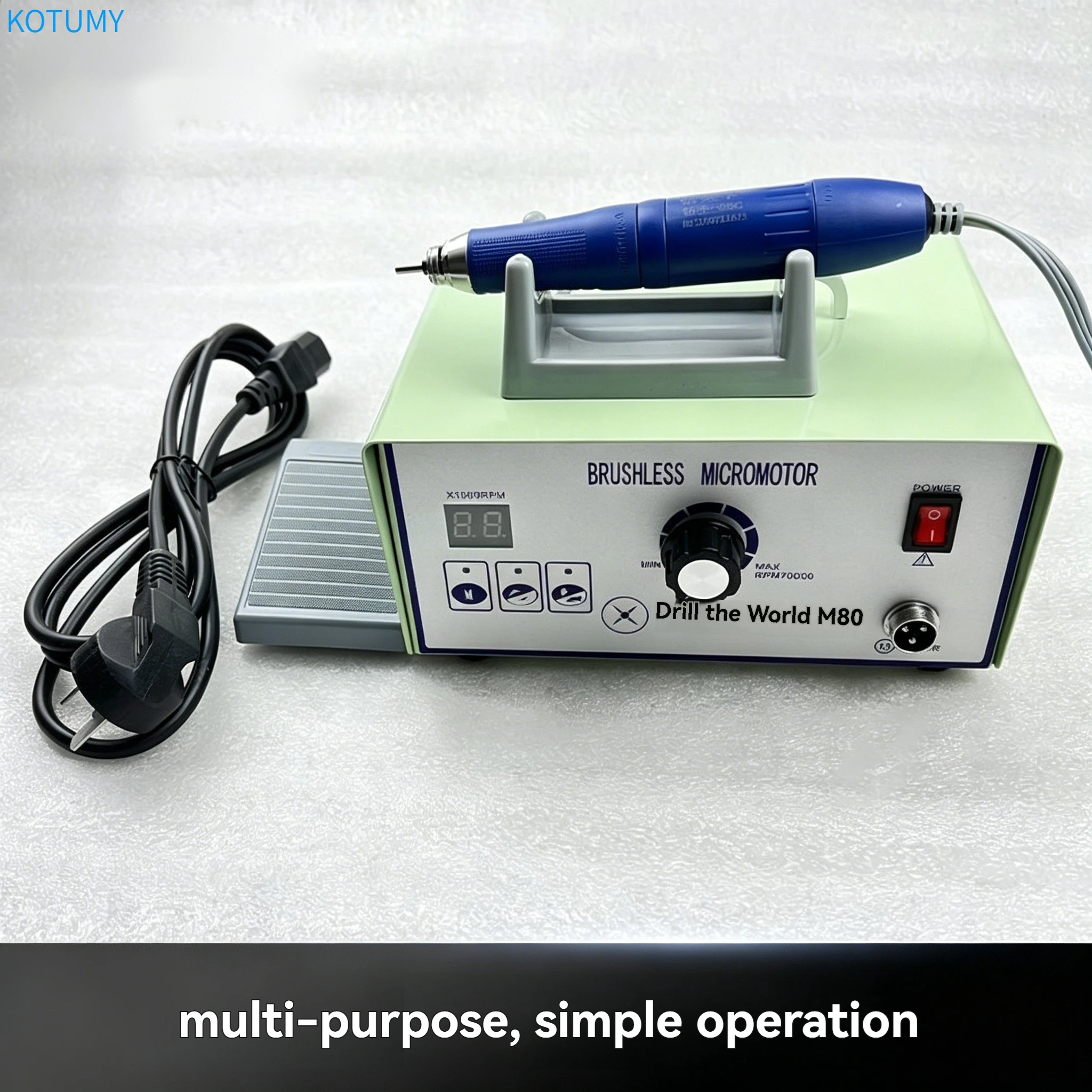 KOTUMY 220V/110V Brushless Engraver M80/M90 – Jade Carver, Drilling Machine for Wood & Nut