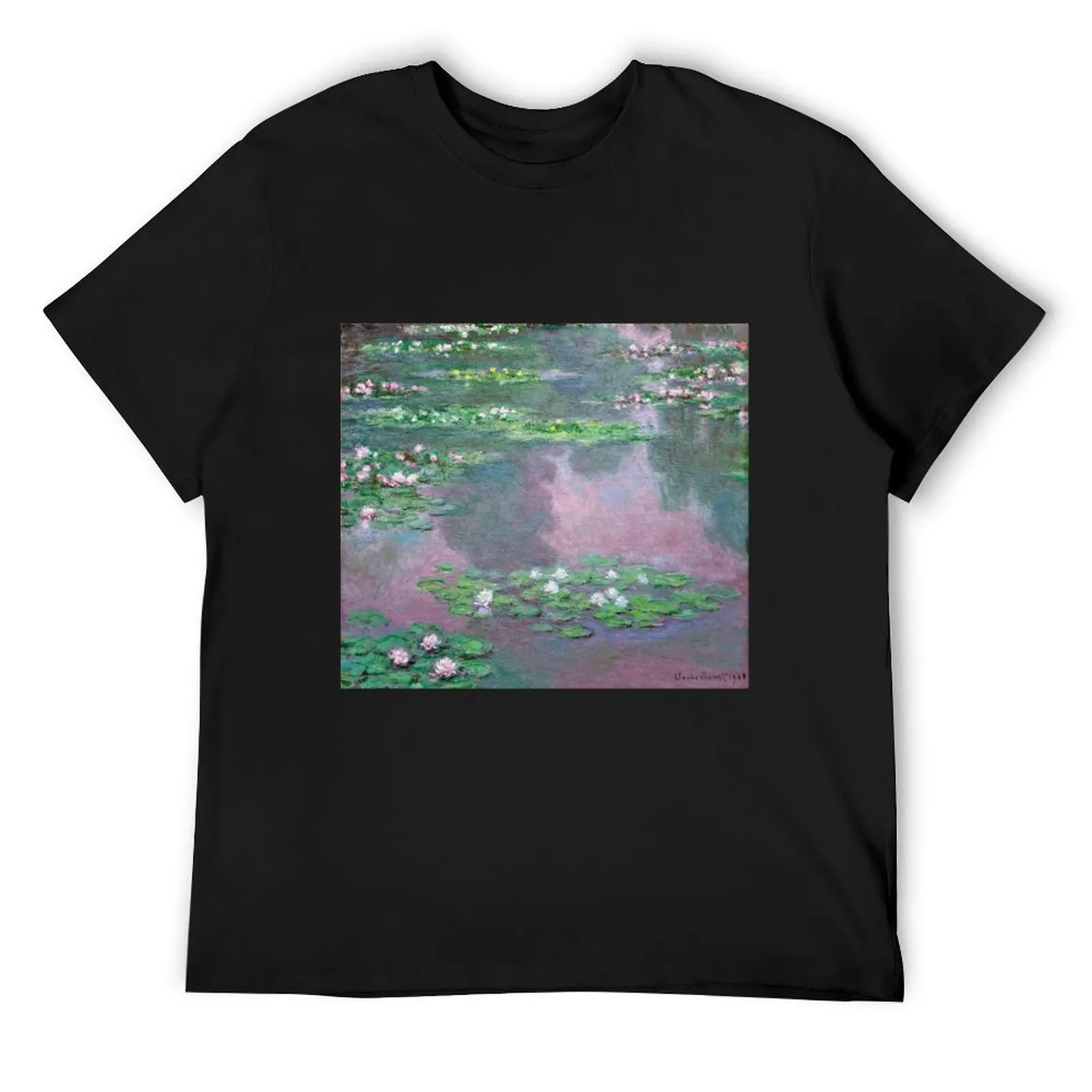 Waterlilies (1905) by Claude Monet T-Shirt plus size clothes graphic t shirt vintage men graphic t shirts