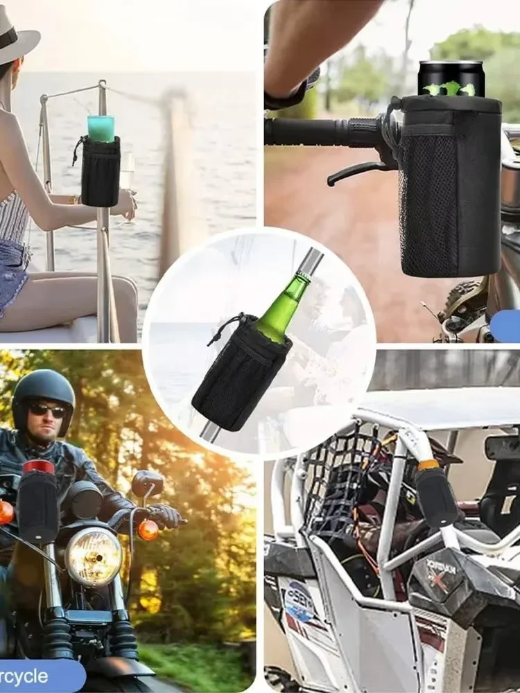 AliExpress NONE Insulated Motorcycle Cup Holder Bag, Universal Handlebar Bottle Organizer with Adjustable Clamp For Scooter Bike Delivery