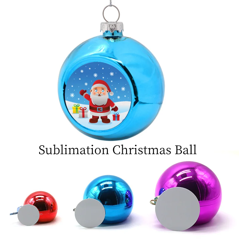 Sublimation Christmas Ornament Pendant For Xmas Tree Home Decor 8cm Sublimation Blank Christmas Ball Chain