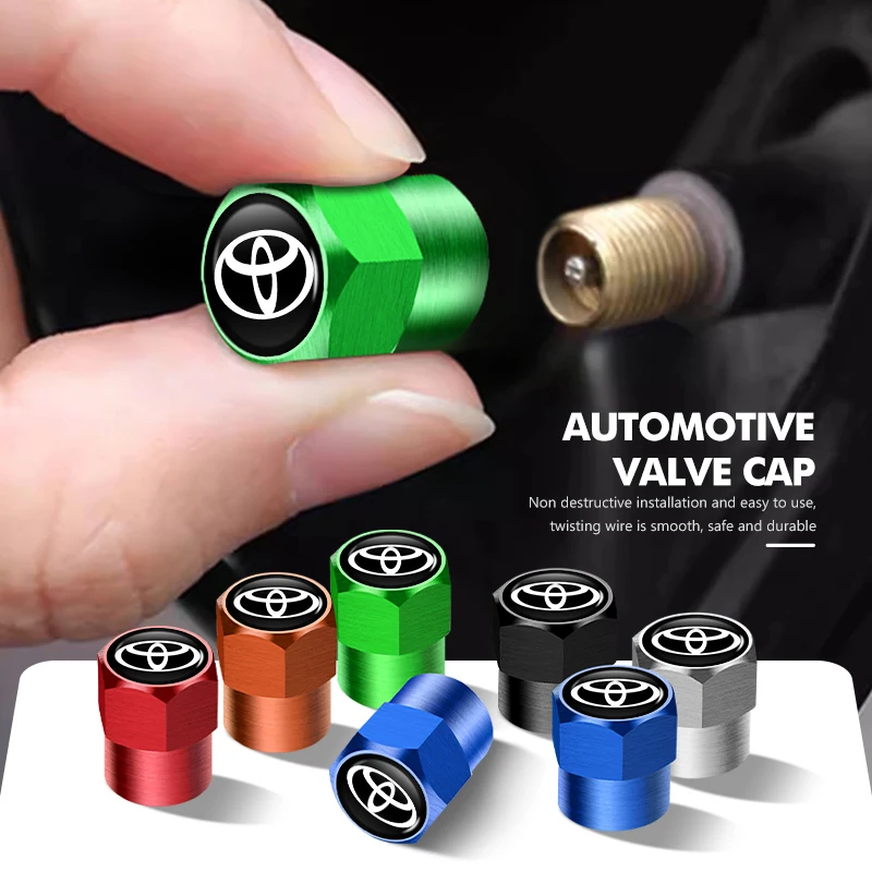 4 قطعة سيارة الإطارات صمام قبعات عجلة الهواء الجذعية غطاء تغليف اكسسوارات لتويوتا كورولا بريوس أوريس CHR لاند كروزر كامري أفالون #1