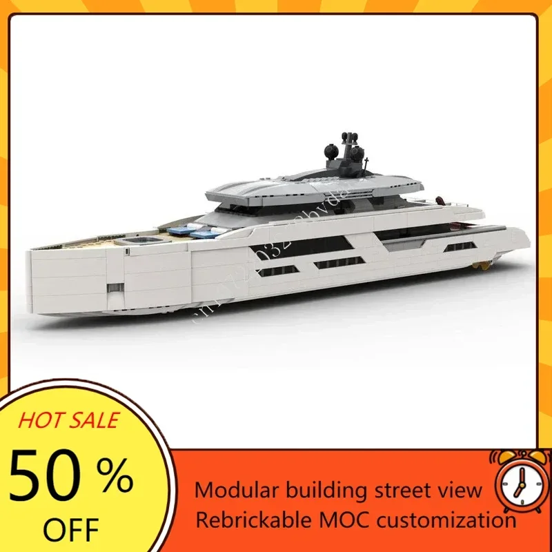 2977PCS MOC Scale Yacht Custom Puzzles Warship Model Technical Education Set DIY Assembly Creative Kids Puzzle Toy Xmas Gift