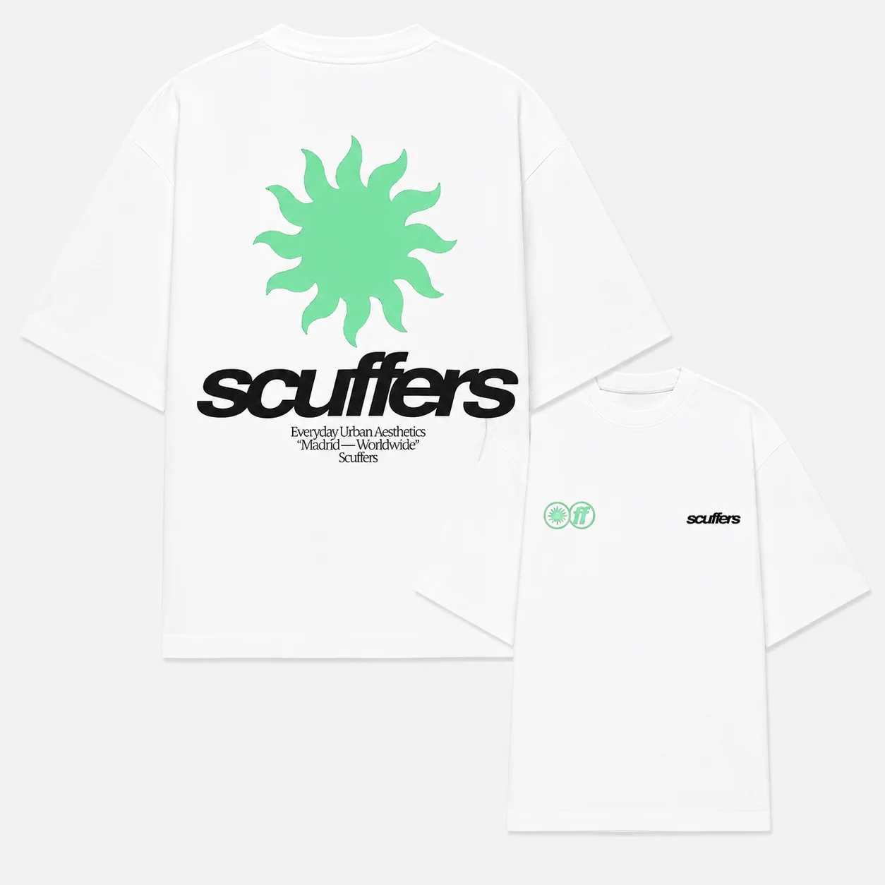 Spanisches Niche-Streetwear-T-Shirt mit Sonnen-Logo, doppelseitig bedruckt, Unisex, locker geschnitten, Oversized, Harajuku-Streetwear, Baumwolle, Sommer-Grafik-T-Shirt – Detail 11