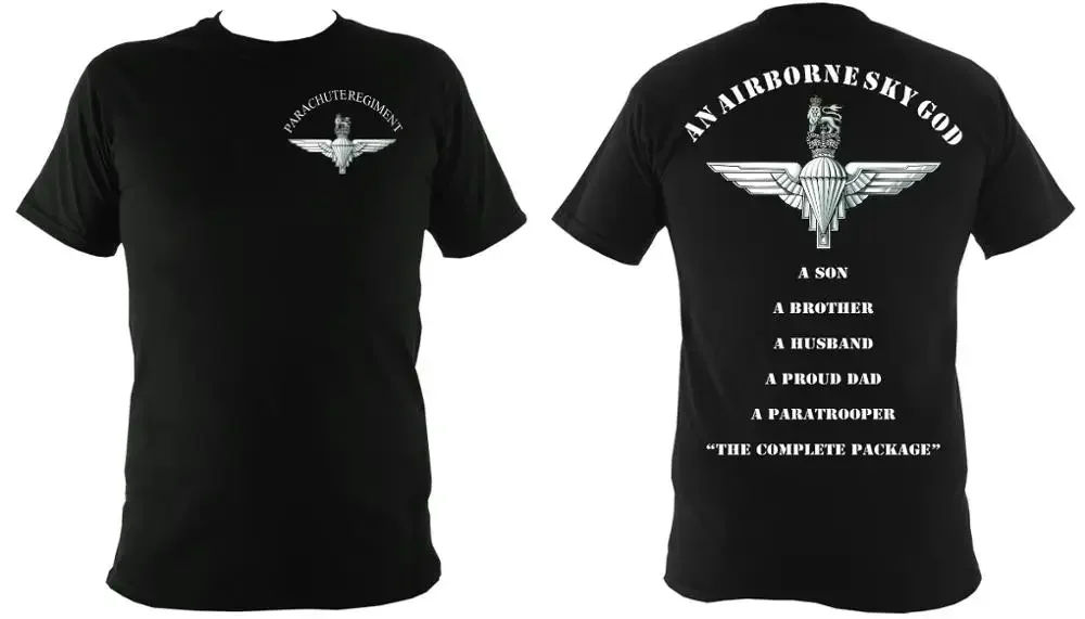 Airborne Sky God Parachute Regiment Paratrooper T-Shirt 100% Cotton O-Neck Summer Short Sleeve Casual Mens T-shirt Size S-3XL