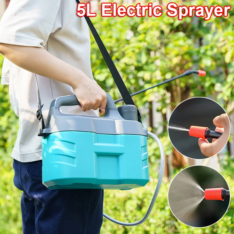 

5L Electric Sprayer High Pressure Disinfection Pesticide Dispenser Flower Watering Kettle Garden Sprayer with 45cm Spray Rod