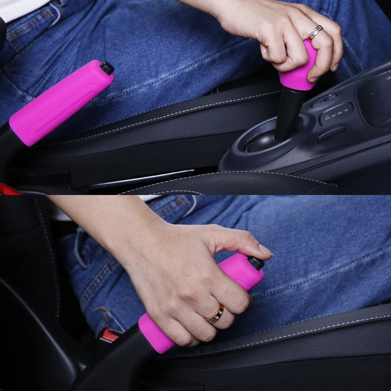 

2PCS Gear Shift Collars Cover Handbrake Grip Sleeve Leather Car Interior Accessories For Mercedes-benz Smart 453 2019 2018 2017