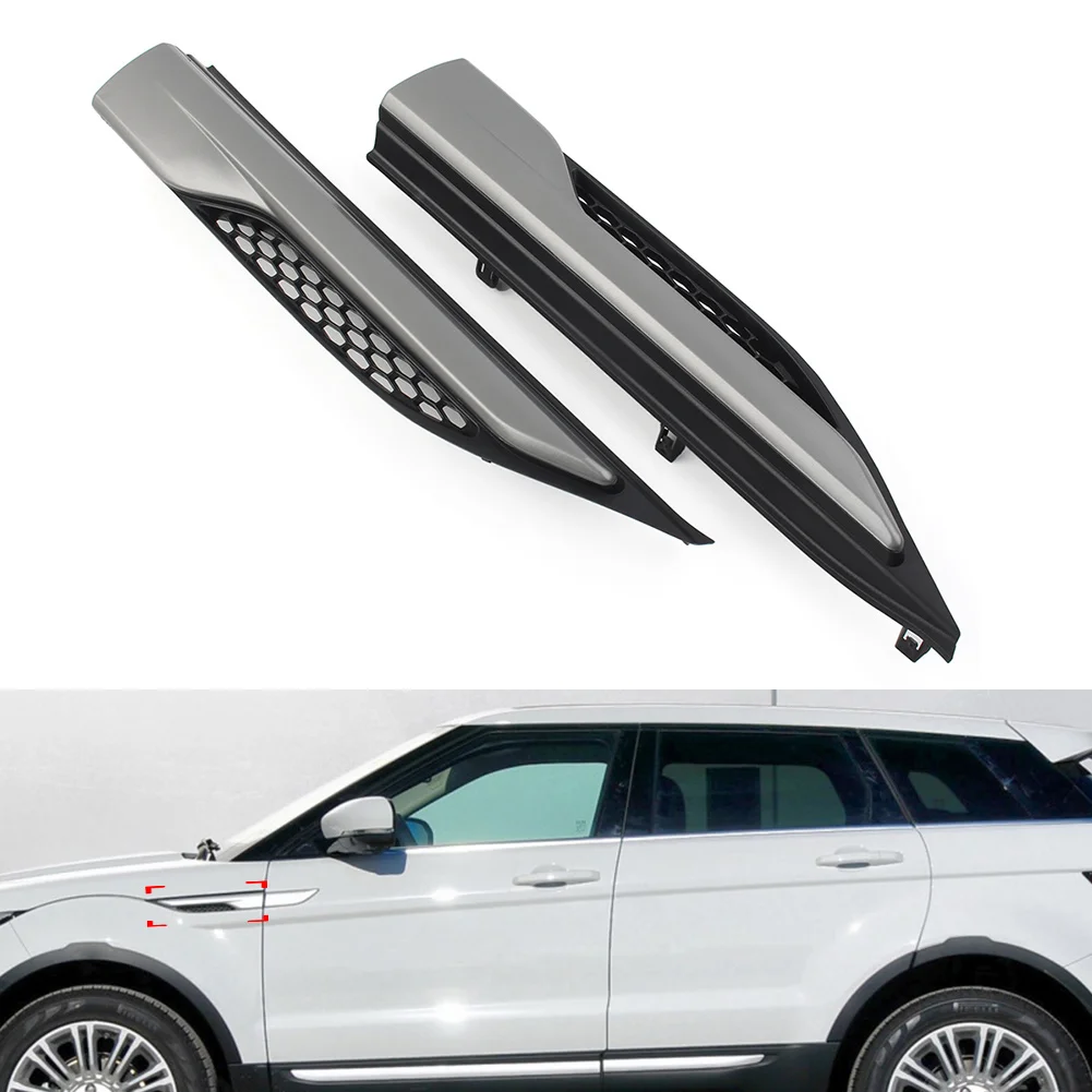 

2Pcs Gray Car Front Fender Side Grill Upper Molding Grille For Land Rover Range Rover Evoque 2012-2019 LR027316