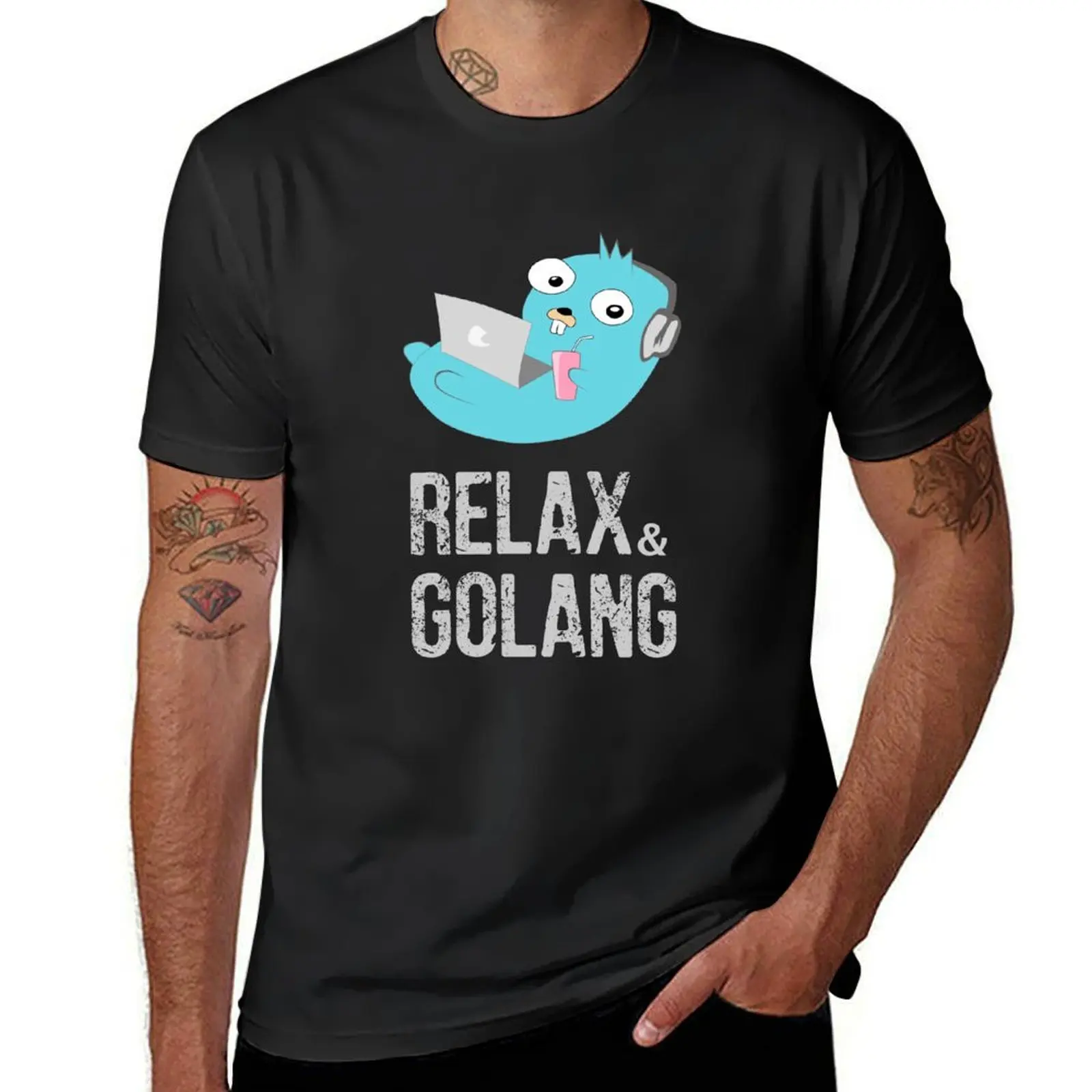 Relaxing Gopher T-Shirt kawaii clothes boys animal print plain plain white t shirts men