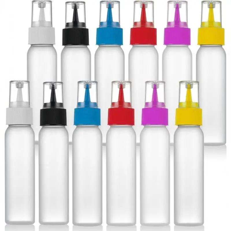 Nachfüllbare 30-60ml PE-Kunststoff-Quetschflaschen mit Staubdichtem Langspitzenverschluss, Mattierte Behälter für Kuchendekoration und Beschriftung – Detail 5
