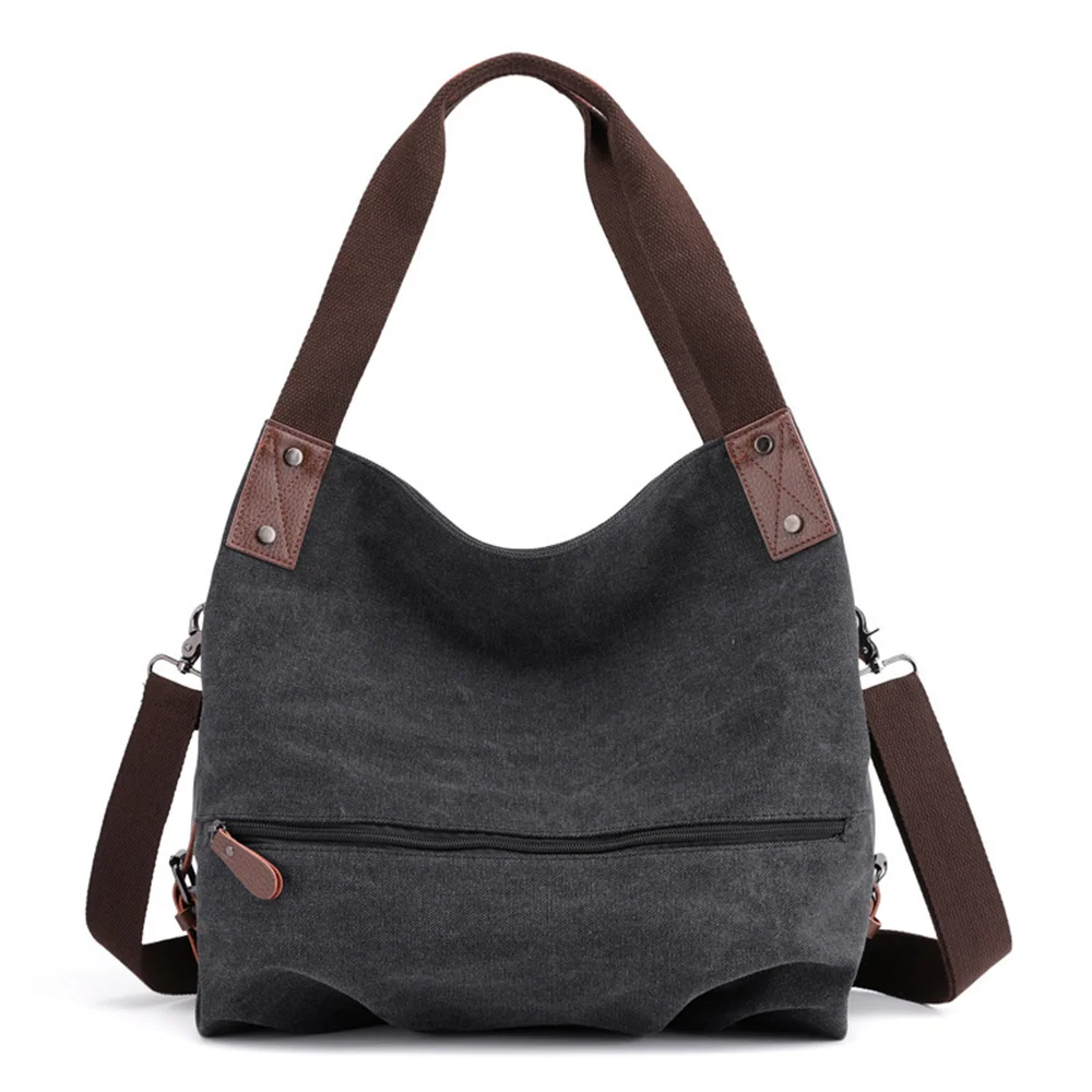 Bolsos de hombro casuales de Color sólido, bolso de lona cruzado de mano, gran capacidad, bolsos de lona versátiles de moda para mujer, regalos