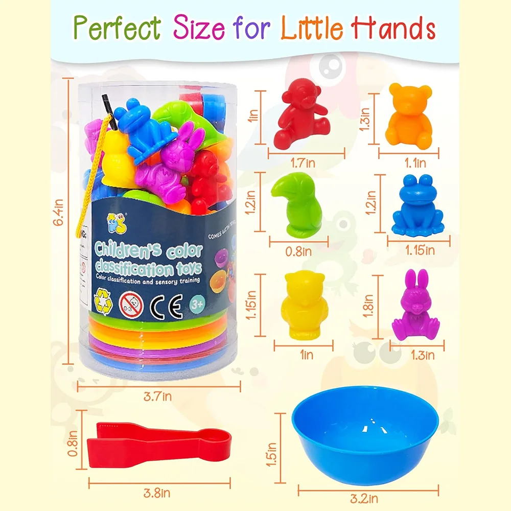Regenbogen Zählen Tier Sortieren Spielzeug Farbe Sortieren Tier Dinosaurier Form Klassifizierung Montessori Sinnes Spielzeug Jungen Mädchen Geschenk