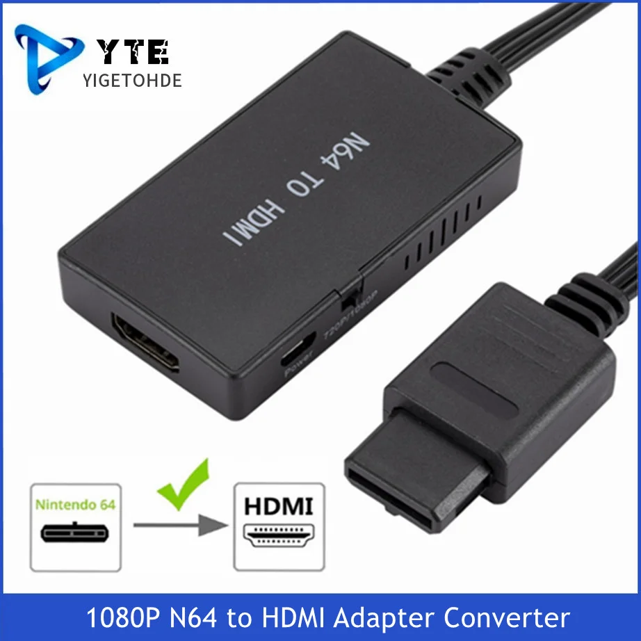 YIGETOHDE N64 to HDMI Converter Plug and Play 1080P For N64 To HDMI Converter Cable HDMI Cable For N64 & Super SNES and NGC