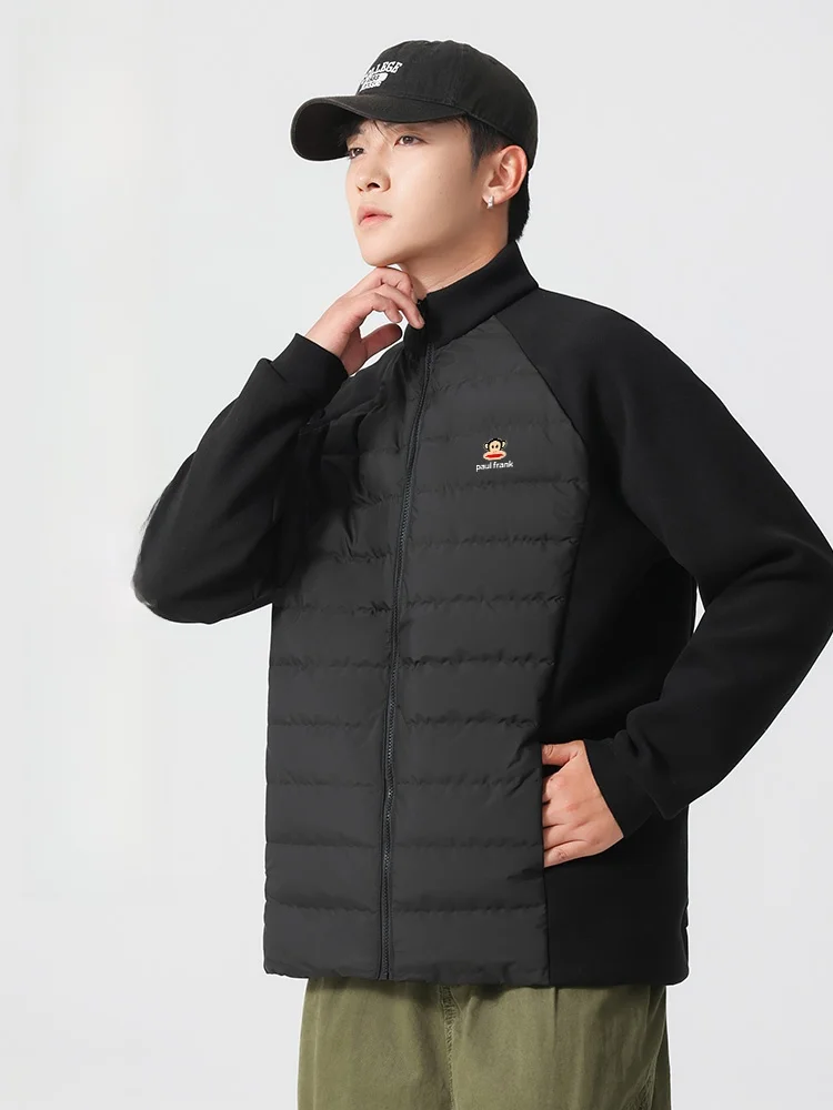 

Высококачественная мужская пуховая куртка с утепленной подкладкой, воротником-стойкой, зимнее пальто из пуха, модный городской стиль, молодежный дизайн.