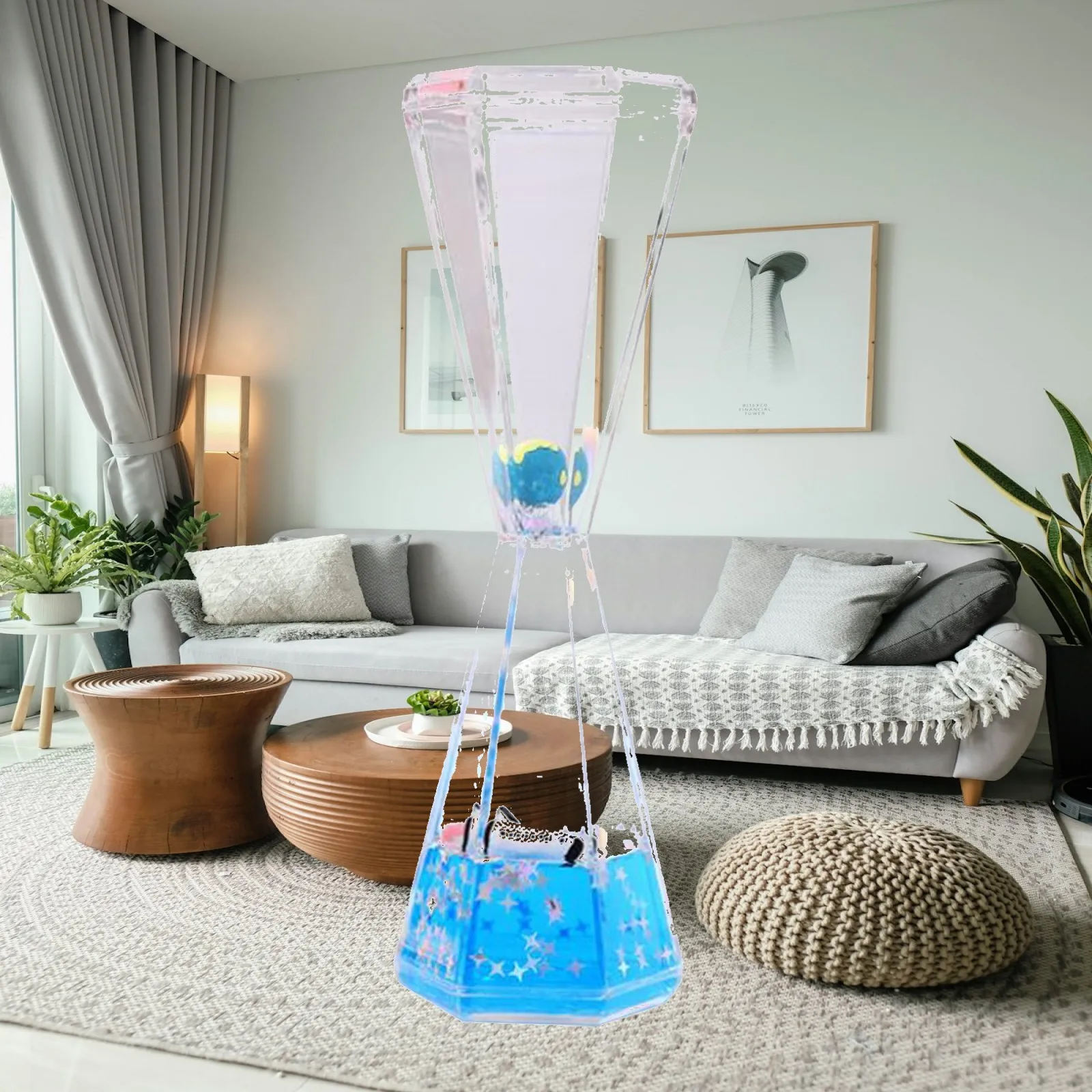 Hourglass Timer Liquid Timer Acrylic Sensory Toy Calming Visual Suitable for Kids Adults Home Office