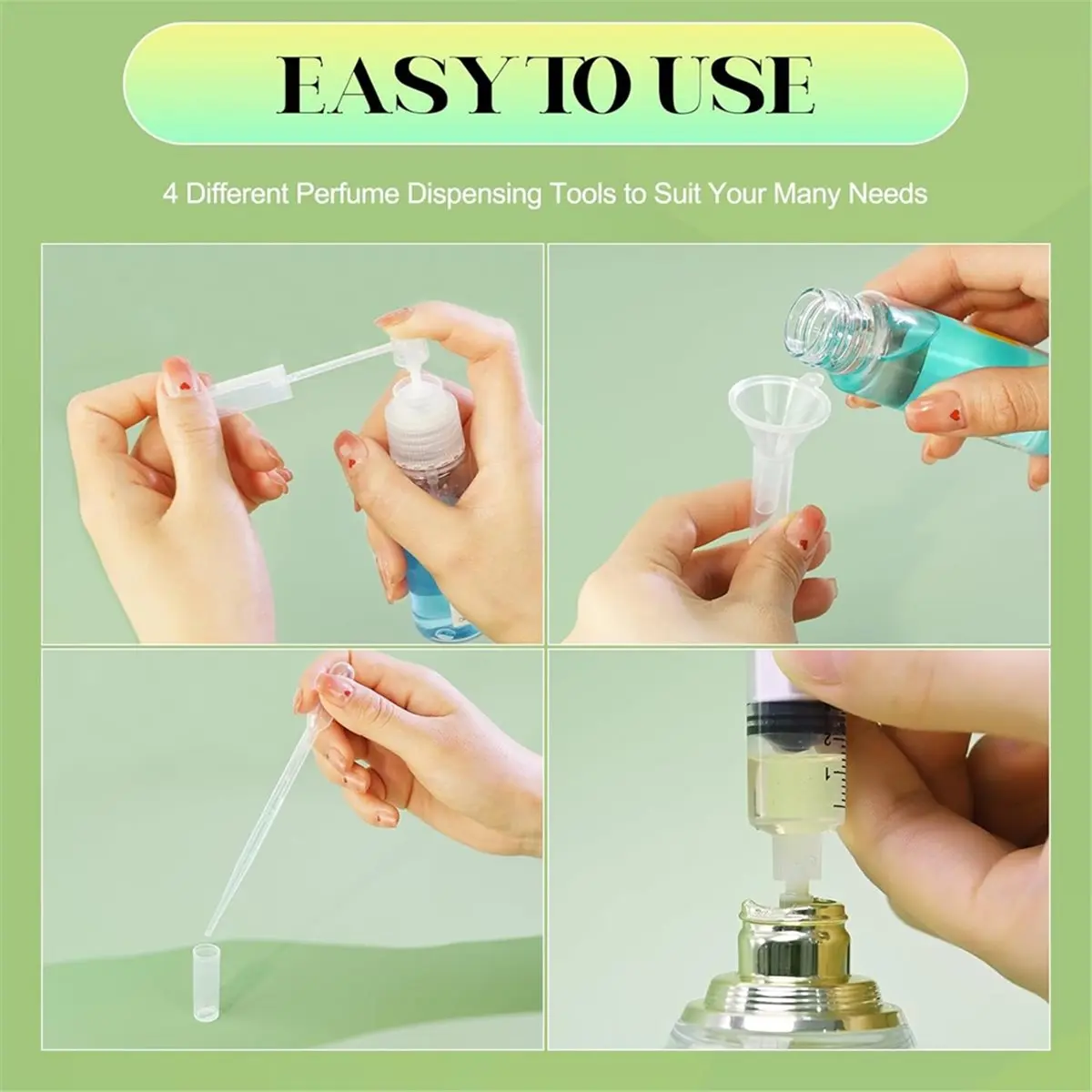 Budget-Friendly-Mini Bottle 3ml, Small Travel Perfume Bottle Refillable with 10 Tools, for Travel Essential Oil Perfumes B