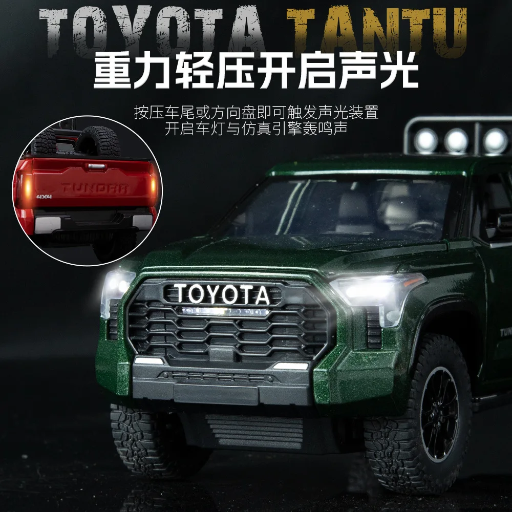 トランジットトラック、合金モデル子供用おもちゃ 1:24 オフロード車、音と光のプルバック付き、卓上装飾