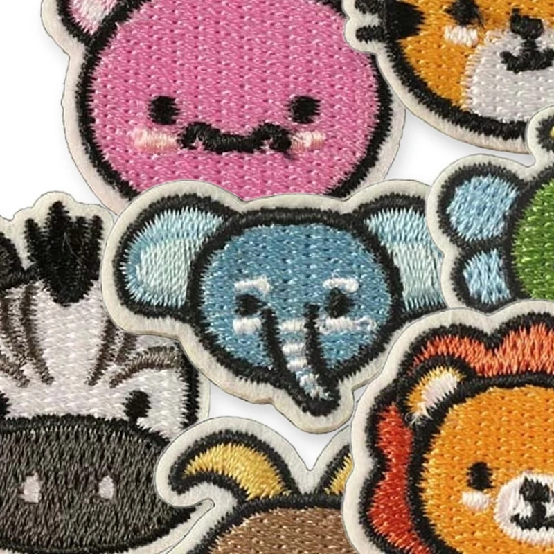 12 Stück Tier-Aufnäher zum Aufnähen auf Kleidung, niedliche, aufbügelbare Anime-Patches, selbstklebende Jacken-Aufnäher für Kinder, kleine thermische DIY-Aufkleber – Detail 5