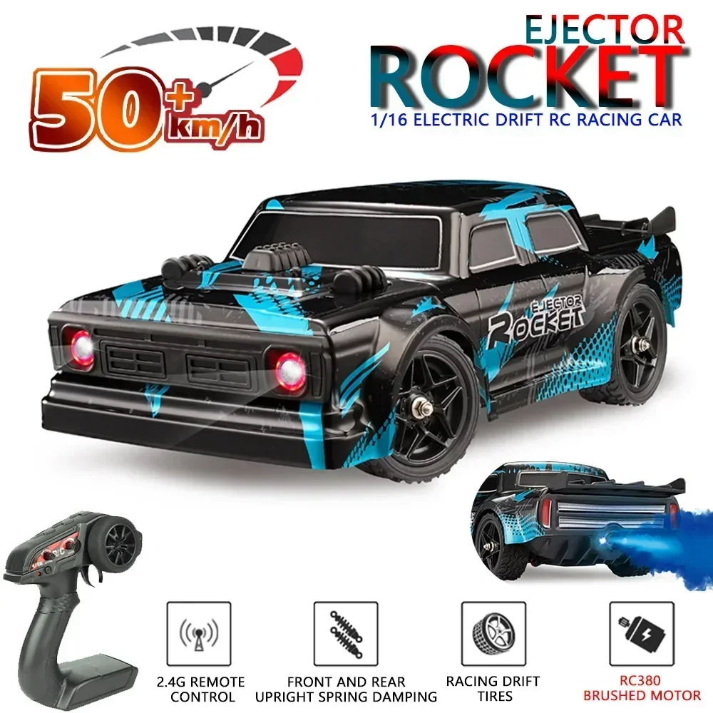 1:16 50KM/H Professional Drift RC Car, Full Scale Steering/stepless Speed/light Spray, Color Box Packing, Good Quality for Kids