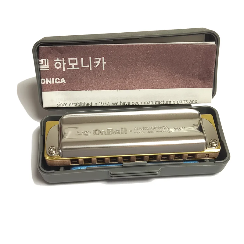 

DABELL Harmonica Noble 1102 Blues Harp 10 Holes Mouth Organ Stainless Steel Cover Plates Maple Wood Comb Equal Temperament Korea