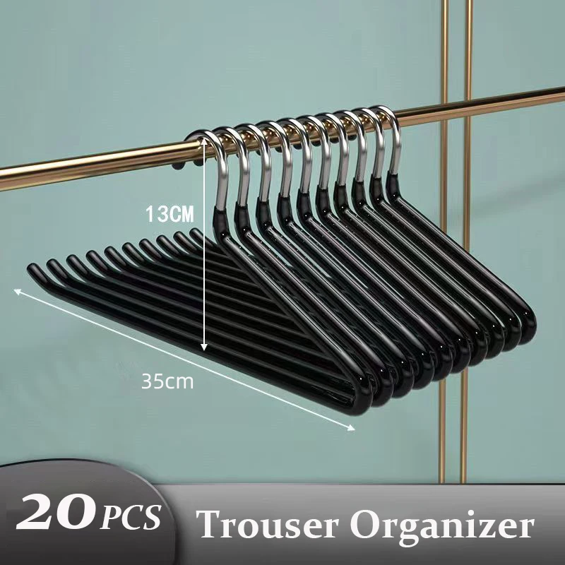 

10/20PCS Metal Pants Hanger Pants Organizer Clothes Closet Trouser Rack Storage，35CM Dip Molding Stainless Steel Drying Rack