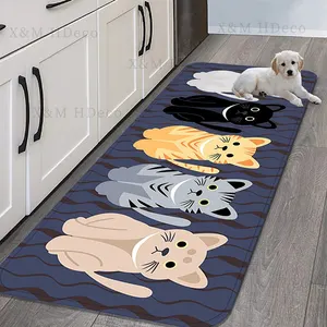 DECORATIVE CAT BEDROOM CARPET, NON -SHOULD KITCHEN ROOM, LAUNDRY, LAUNDRY, HOME FLOOR 12 Main Sales Felpudo Cat - №12
