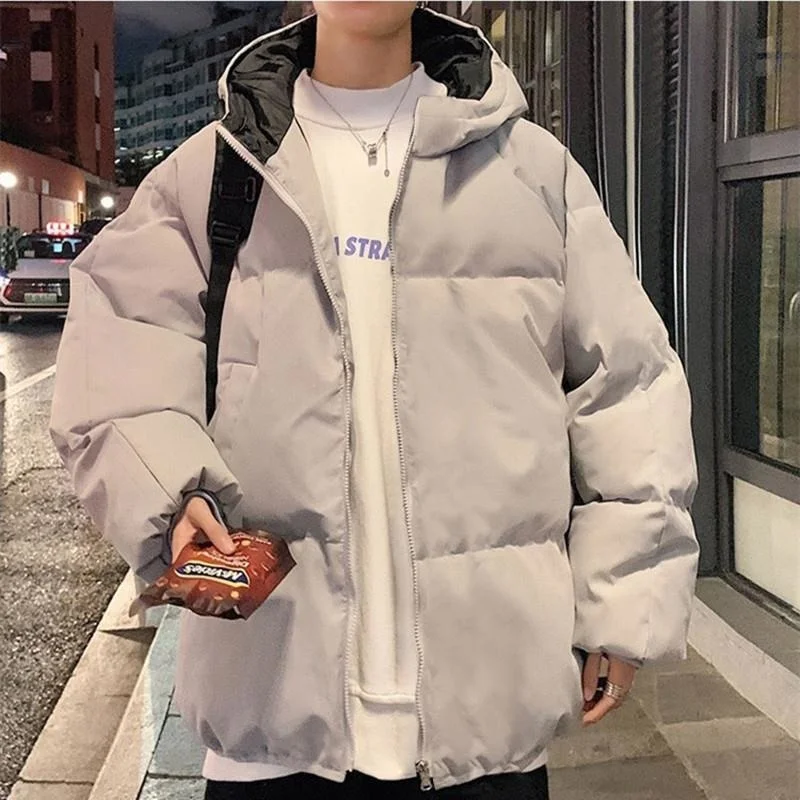 New Techwear Winter Jacket Men Parkas Women Anime Print Japanese Manga Harajuku Winter Man Warm Jacket Padded Hooded Couplewear