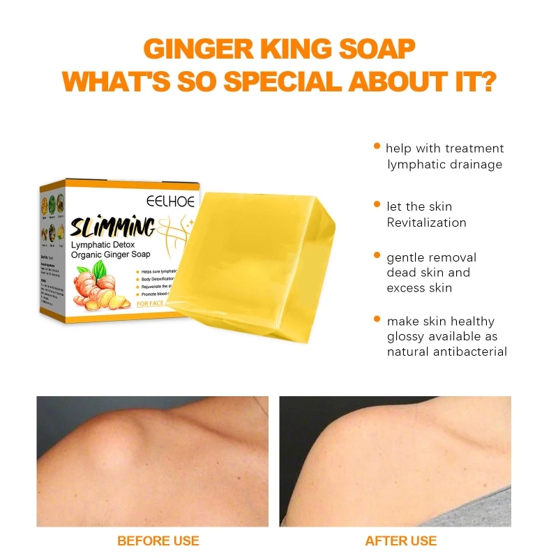 Lymphatic Detox Organic Ginger Soap Deep Clean Bath Soap Moisturizer Lose Weight C1FF