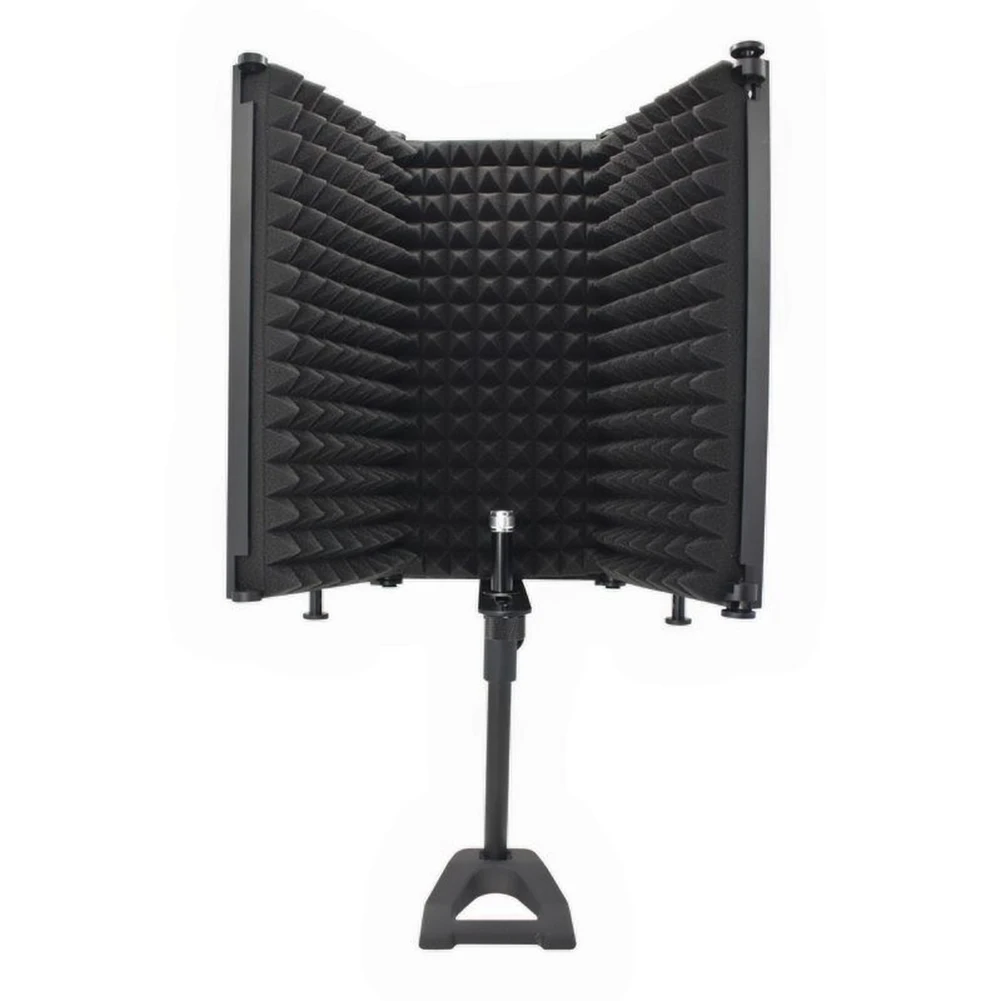 Studio Microphone Shield For Recording Living Broadcast Sound Absorbing Foam Reflection Filter Foldable Isolation Shield Cover