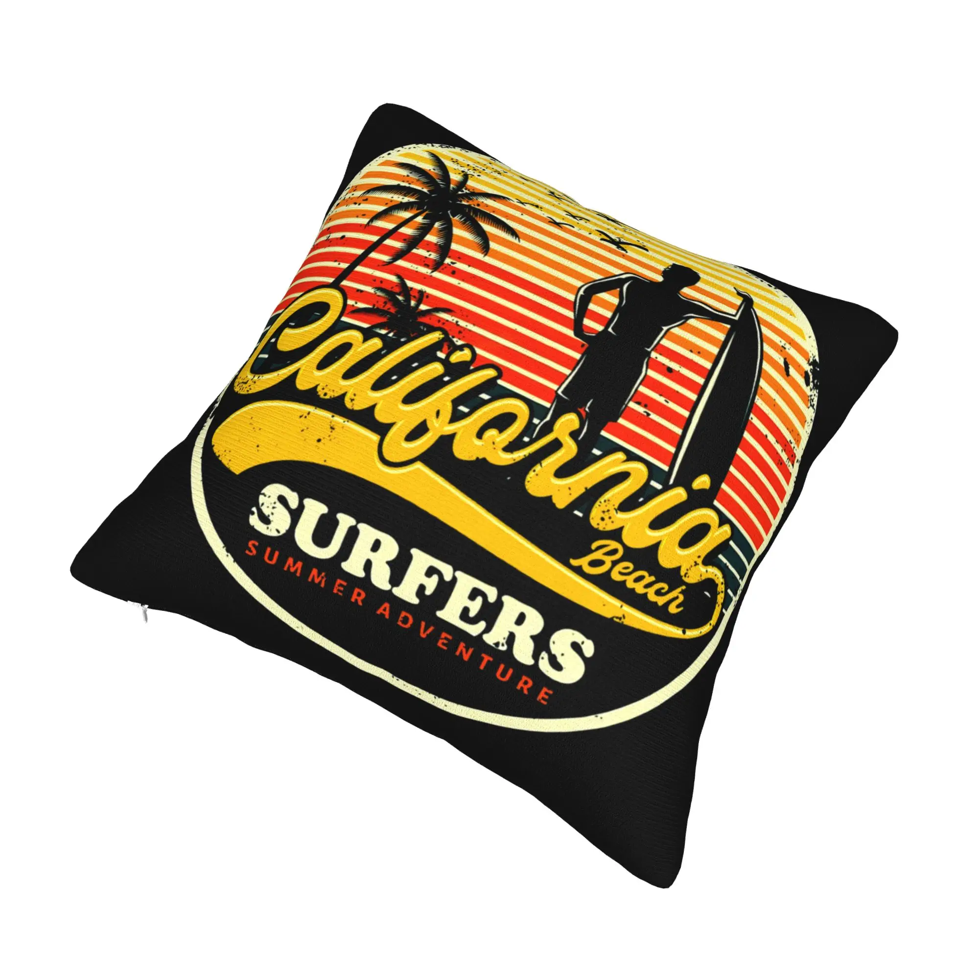 California Surfer Pillow Case 45x45cm Home Decor Nordic Summer Beach Surfing Cushions for Sofa Square Pillowcase