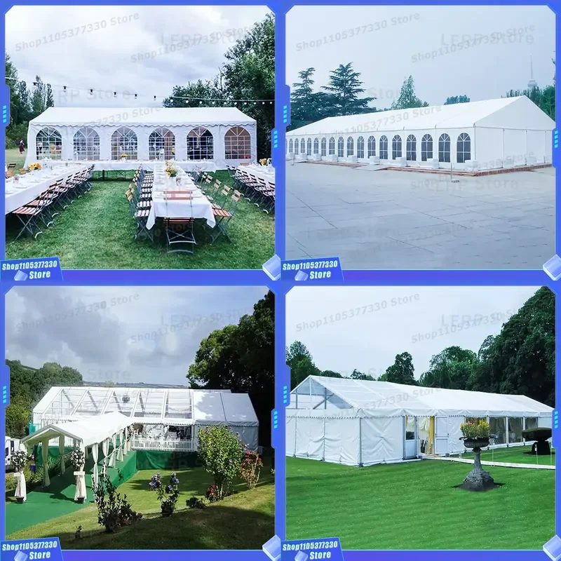 Luxury aluminum frame white transparent roof outdoor wedding and party tent 10x30-20x40 size optional, can accommodate
