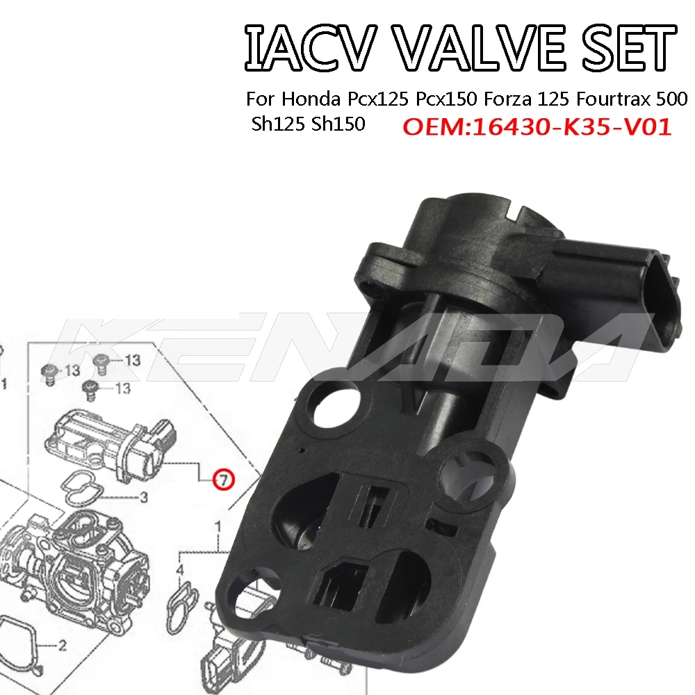 IACV VALVE SET IDLE AIR CONTR For Honda Pcx125 Pcx150 FORZA 125 FOURTRAX 500 Sh125 SH150 16430-K35-V01