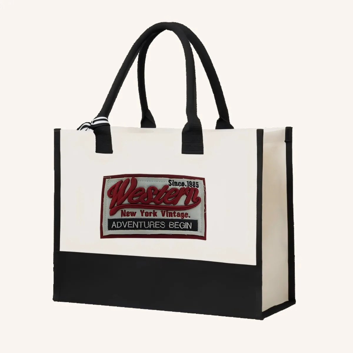 غرب نيويورك خمر 2026 جديد وصول موضة عملية واسعة قابلة لإعادة الاستخدام حمل حقيبة نمط طباعة 2 لهجة الثقيلة كبيرة Sho