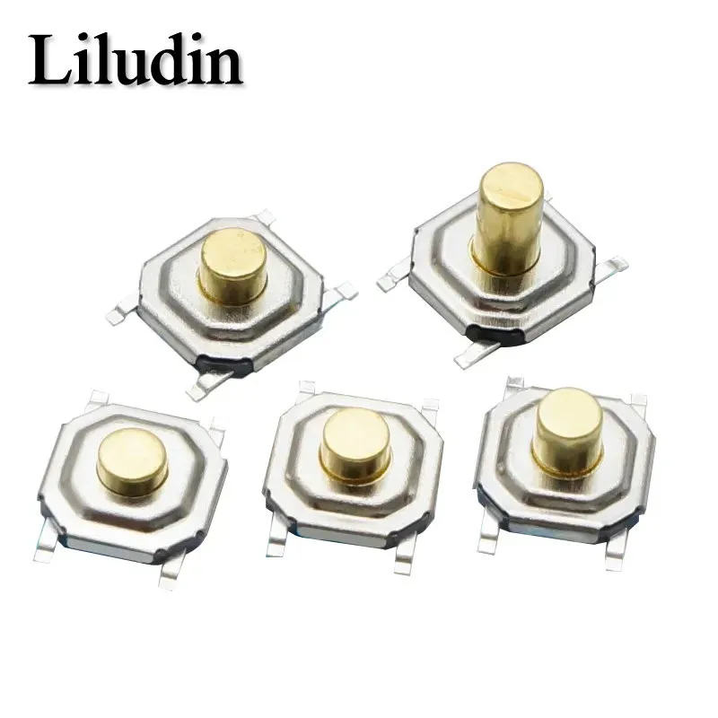 50PCS 4x4mm Height From 1.5mm To 4.3mm Momentary Metal Tact Push Button Switch SMT 4PIN Key Button