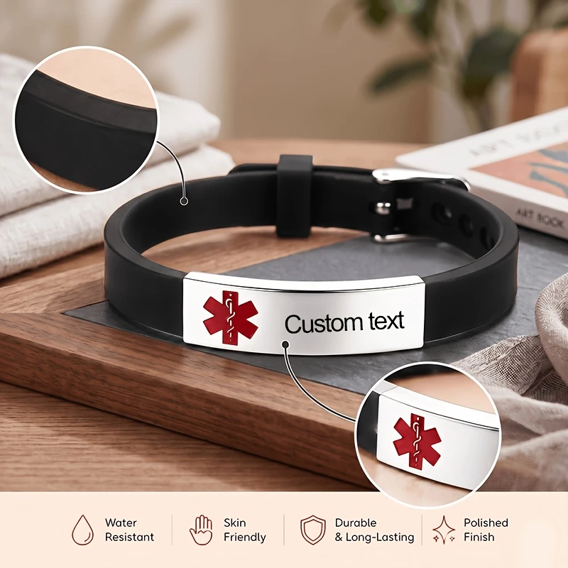 Customized SOS Warning Silicone Bracelet, Practical Gift