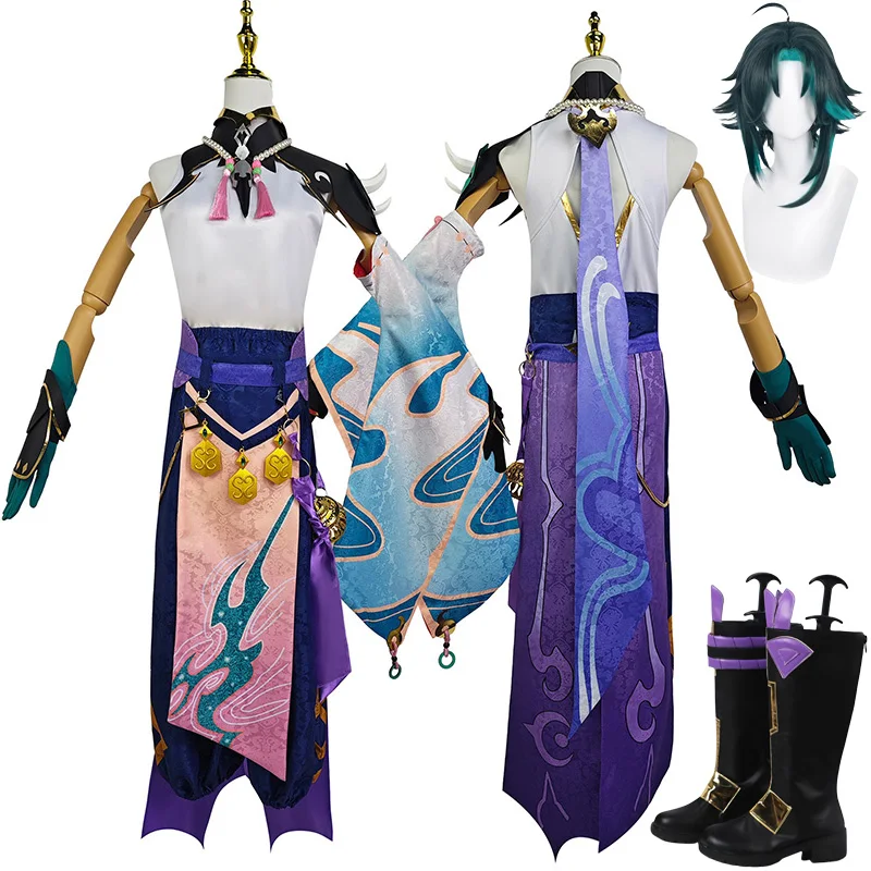

Xiao Cosplay Costume Game Genshin Impact Adult Carnival Uniform Wig Shoes Anime Halloween Carnival Party Outfits