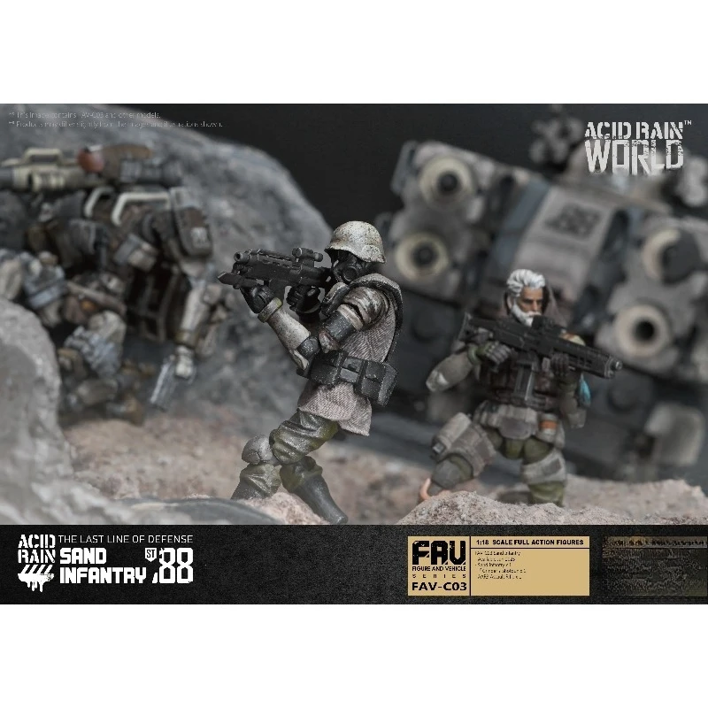 

FAV-C03 Фигурка солдата из серии «Война кислотных дождей» в масштабе 1/18, пехотинец, полный комплект, 3,75 дюйма, коллекционная модель