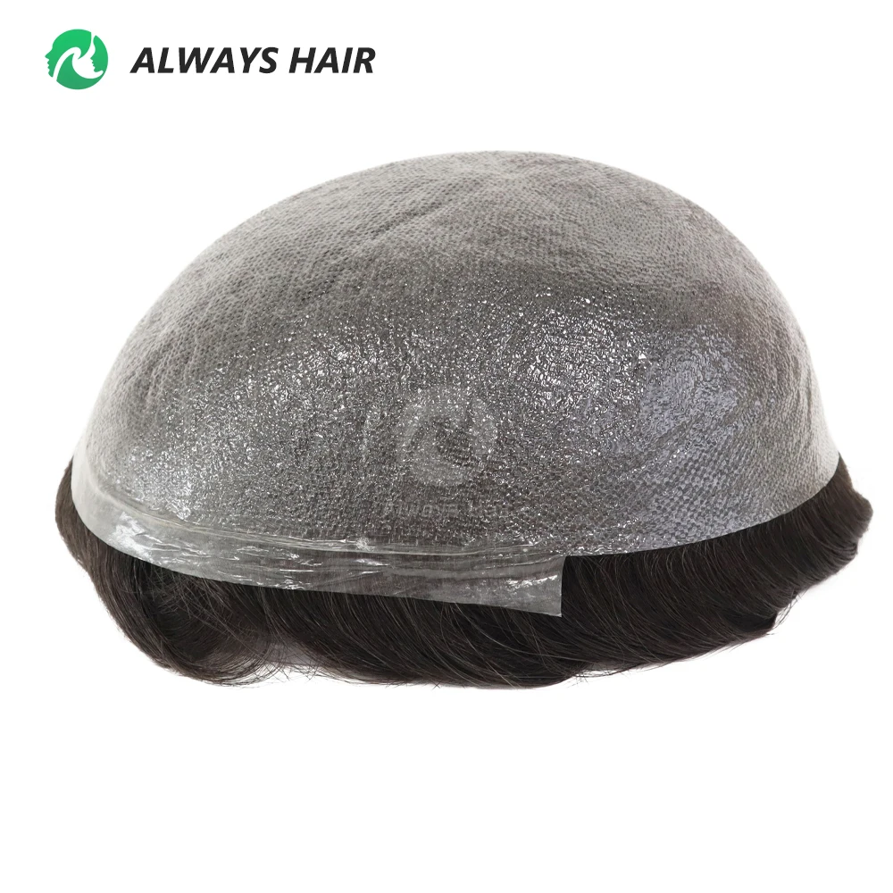 NG - Super Thin Skin 0.02-0.03 mm Men Toupee Natural Hairline Indian Human Hair Wig Man Capillary Prosthesis Mans' Hair