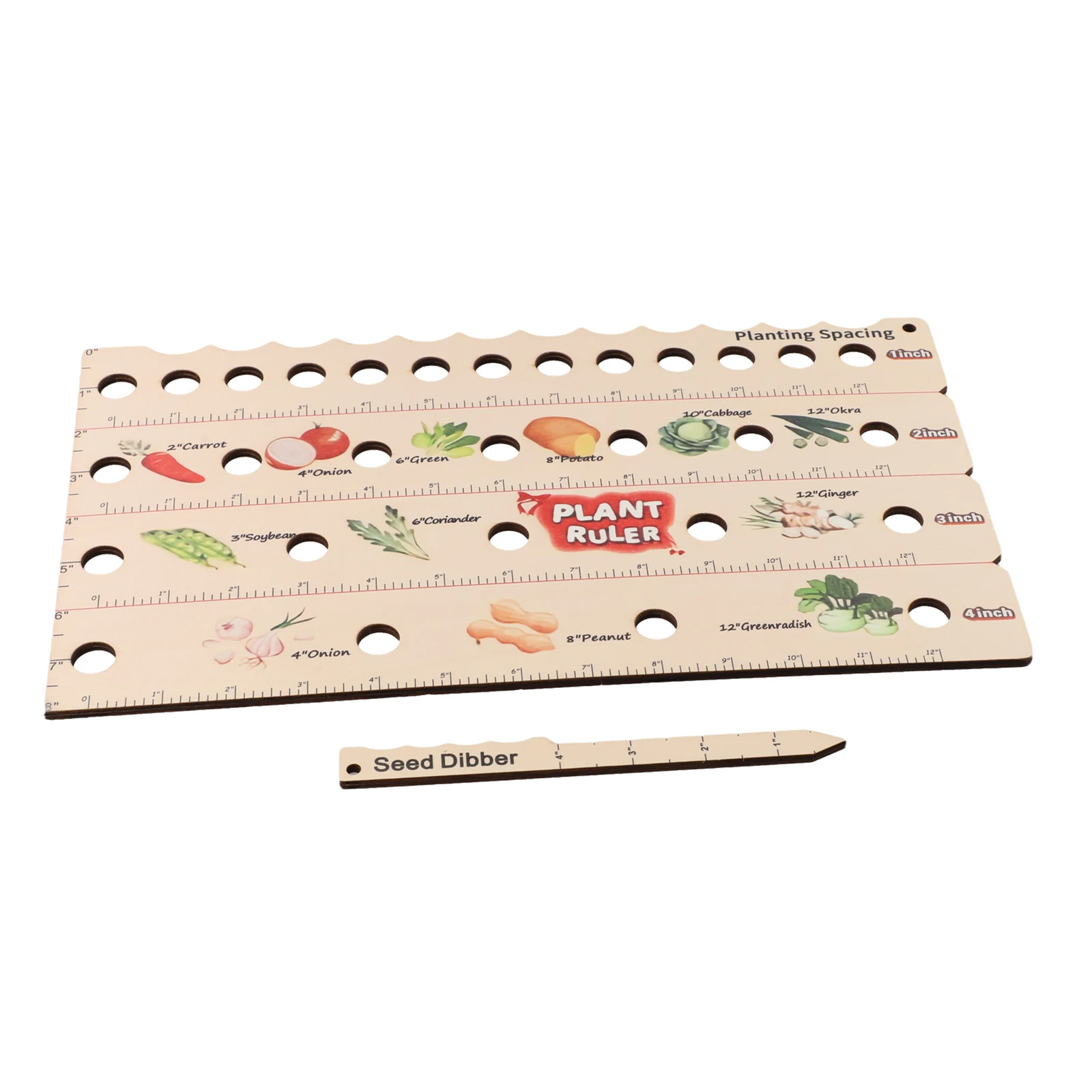 Vegetable Garden Plant Ruler Spacing Measurement Vegetable Vegetables Wooden Plant Ruler Interval Multifunction