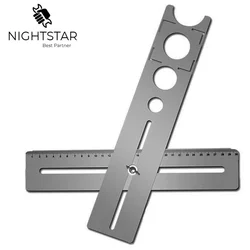 Stainless Steel Ceramic Tile Hole Locator Ruler Adjustable Punching Hand Tool for House Decorated Work Multi-Functional Ruler