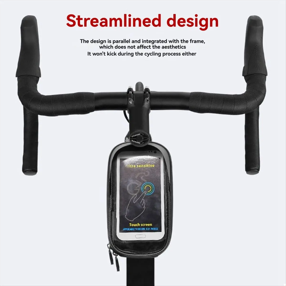 Carefree- Waterproof Bicycle Bag with Touch Screen Sun Visor Top Front Tube Frame Mountain Road Bike Bag Cycling Accessories